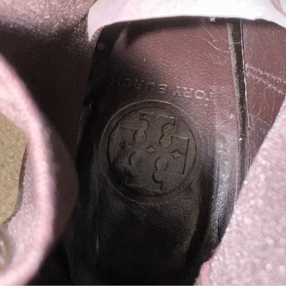 TORY BURCH Patent Leather Chelsea Boots Gold Accent Lug Sole Dark Brown Size 9 - Picture 11 of 12